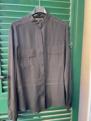 bcbgmaxazria black shirt Silk Transparent Camicia Nera Trasparente Seta - Immagine 1 di 4