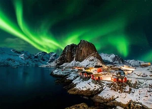 1000 Piece Jigsaw Puzzles For Adults Challenging Game Northern Lights In Norway - Picture 1 of 6
