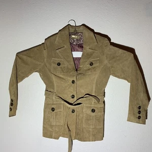 Wilsons Lederjacke Mantel mit Gürtel Damen mittel hellbraun große Knöpfe - Bild 1 von 6