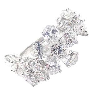 Authentic! Van Cleef & Arpels Folie des Pres 18k White Gold Diamond Flower Ring - Picture 1 of 14