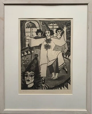 Radierung Schulfasching 1987 DDR Kunst signiert gerahmt in Rostock - Bild 1 von 4