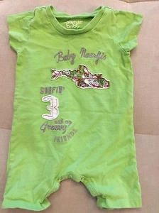 Baby Boy Naartjie Outfit Shortall Size 0-3 Month Green With Fish Surfing - Picture 1 of 4
