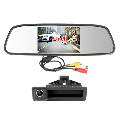 5" Car Rear View Mirror Monitor Fisheye Lens AHD 1080P Backup Camera Kit For BMW - Image 1 of 4
