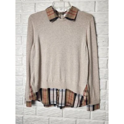 FOXCROFT Petite Grande Jersey Capa Blusa Cuello Para Mujer Talla PL Foto 1 de 4