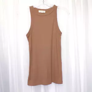 Camiseta sin mangas Treasure & Bond marrón para mujer pequeña acanalada larga - Imagen 1 de 9