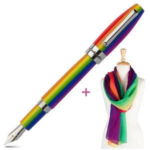NEW Montegrappa Fortuna Rainbow Fountain Pen w/Pashmina - Picture 1 of 6