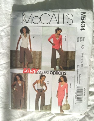 1990's style McCalls Sewing Pattern Pants Wrap Top Unsued - Image 1 of 2