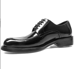 Moda Para hombres Vestido Boda Fiesta Oxfords Cuero Real Puntera Redonda Zapatos con Cordones - Imagen 1 de 8