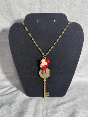 OSU Logo Key Necklace Long Ohio State Buckeyes Key w/ Logo Necklace - Image 1 of 2