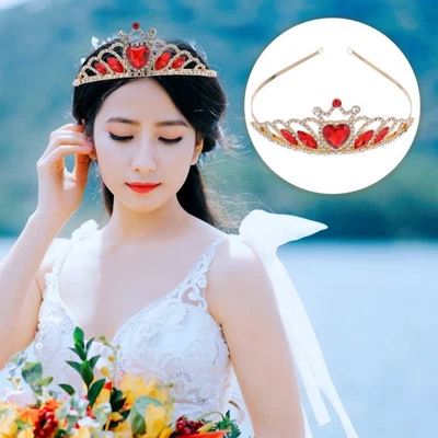 Geburtstag Party Strass rot Kopfschmuck für Braut Hochzeit Haarschmuck - Bild 1 von 4