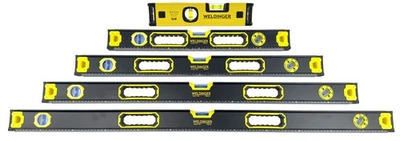 Wasserwaagen Set 230-1200 mm 5 Stück magnetisch Top View zwei Libellen WELDINGER - Bild 1 von 4