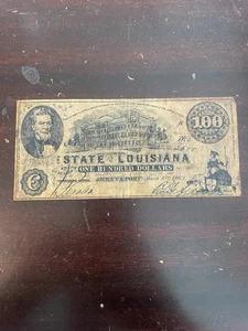 1863 State Of Louisiana One Hundred Dollar Bill  - Picture 1 of 8