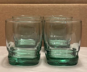 4 Libbey Carrington Double Rocks Tumblers 12 oz Spanish Green Old Fashioned - Picture 1 of 9