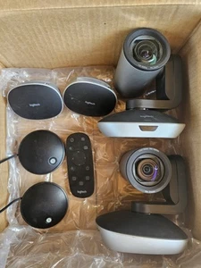 Logitech PTZ Jeux de caméras de conférence, micros, câbles, adaptateur secteur POUR PIÈCES - Photo 1/5