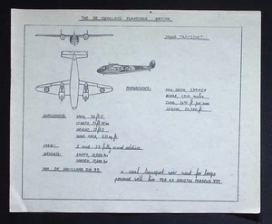 Original WWII de Havilland Flamingo Recognition Drawing  British Troop Transport - Picture 1 of 4