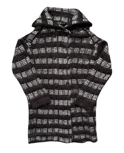 Turnover Mohair Wool Cardigan Womens Small Check Long  - Picture 1 of 13