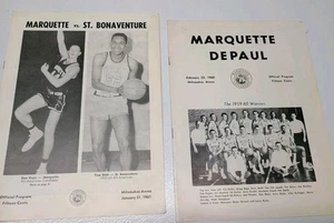 2 1960 61 Marquette Warriors vs. Depaul Blue Demons & Vs St. Bonaventure Program - Bild 1 von 8