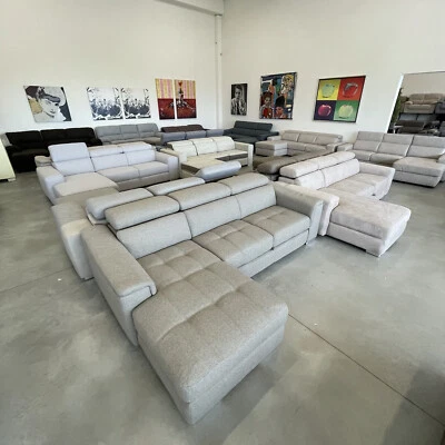 Divano angolare letto in  tessuto anti macchia Con Contenitore. Made In Italy - Immagine 1 di 2