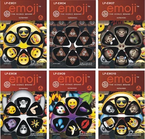 Perri's EMOJI Guitar Pick / Plectrum Pack - 6 Picks with a selection of Designs - Picture 1 of 8