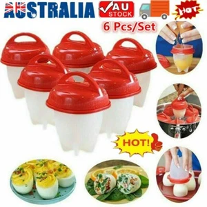 Silicone Egg Boiler Set Rings Eggletters Cooker Kitchen Tool Hard Boiled SW - Picture 1 of 18