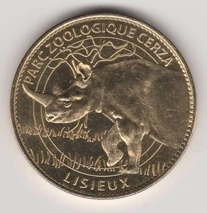 A 2007 TOKEN MEDAILLE ARTHUS-BERTRAND -- 14 100 N°1 PARC ZOO CERZA RHINOCEROS - Picture 1 of 2