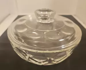 Vintage Pyrex Bubbles Sculptured Glass 25 Casserole Dish Indented Circles w/Lid - Picture 1 of 9