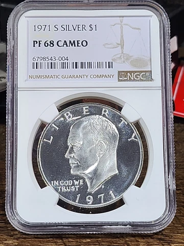 1971 S Eisenhower Proof, NGC Graded PF 68 ULTRA CAMEO, 004 Cover