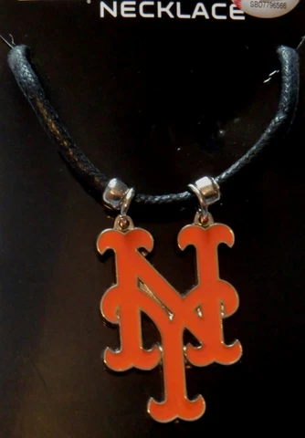 New York Mets Cord Necklace w/ Logo Charm MLB Licensed Baseball Jewelry Cover