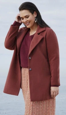 Jacket Coat Sara Plus Size 22 Classic Women Mid-Weight Pockets Collar RUST R$180 - image 1 of 4