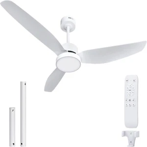 52 Inch Ceiling Fans with Lights and Remote, White LED Ceiling Fan - Picture 1 of 7
