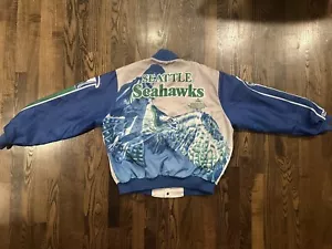Chaqueta Fanimation Vintage Seattle Seahawks Línea Tiza Satinada Talla XL Starter - Imagen 1 de 8