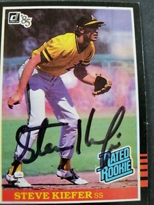 1985 Donruss SIGNED: Steve Kiefer, A's #35