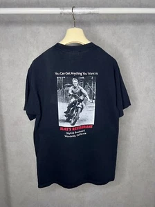 80s Vintage RESTAURANT BIKER BAR T-SHIRT SZ L STEVE MCQUEEN HARLEY DAVIDSON - Picture 1 of 4
