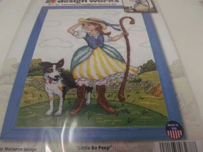 Kit de punto de cruz Design Works 3278 LITTLE BO PEEP y contado para perros 9" x 12" Foto 1 de 4