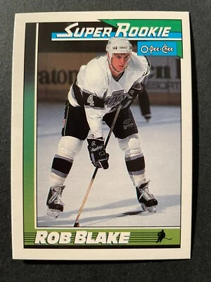 Rob BLAKE 1991-92 O-Pee-Chee Super Rookie Hockey #6 Los Angeles Kings - Image 1 of 2