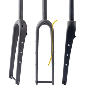 700C Carbon fibre 1 1/8 road bike Gravel bike Fork Flat Mount 12mm thru axle - Picture 1 of 9