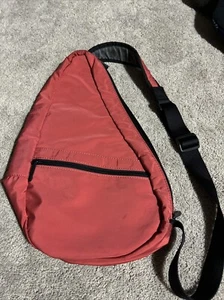 L.L.Bean Traveler Vintage SalmonCoral Nylon Healthy Back Ameribag Sling Bag 17” - Picture 1 of 13