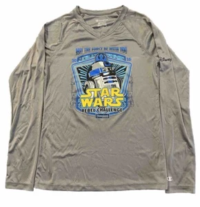 Run Disneyland 2016 Rebel Challenge Champion Star Wars Race Gray Dry Shirt S Pol - Picture 1 of 13