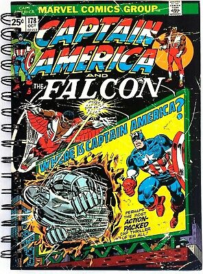 Captain America & The Falcon-Retro Marvel Comics A5 Spiral Notebook! Marvel NEW • 15$
