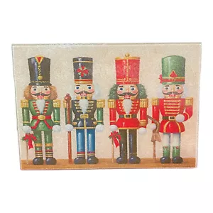 8X11 Tempered Glass Cutting Board~Christmas Nutcrackers~Kitchen~Gift~Colorful - Picture 1 of 1