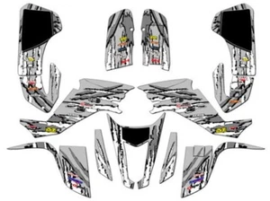 All Years KFX 400 SHREDDER Grey Senge Graphics Kit Compatible with Kawasaki - Picture 1 of 7