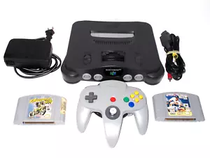 Nintendo 64 N64 System Konsole Bundle mit 2 Spielen, Controller & Kabeln GETESTET! - Bild 1 von 7