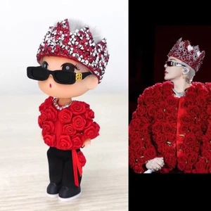 GD Bigbang G-Dragon Figure Pendant Gift 13cm New Doll Keychain Red Rose Crown - Picture 1 of 12