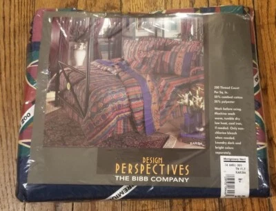 Montgomery Ward Kariba Twin Flat Sheet Only Aztec Southwestern Geometric Print  - Image 1 of 2