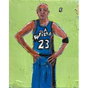Michael Jordan - Acrylic on Canvas 8x10in @elsantosworld Sergio Santos Original - Picture 1 of 1