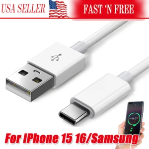 IPhone 16 15 Pro Max Plus USB-A Cable Fast Charger Type C Charging Data lot Cord - Picture 1 of 11
