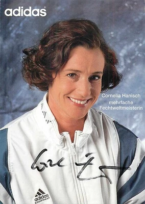 Cornelia Hanisch Autogrammkarte - Mehrfache Fechtweltmeisterin Adidas - Bild 1 von 2
