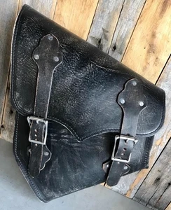 Bolsa de sillín Harley Softail 2000-2025 y rígida para motocicleta cuero negro Dis MRC - Imagen 1 de 5