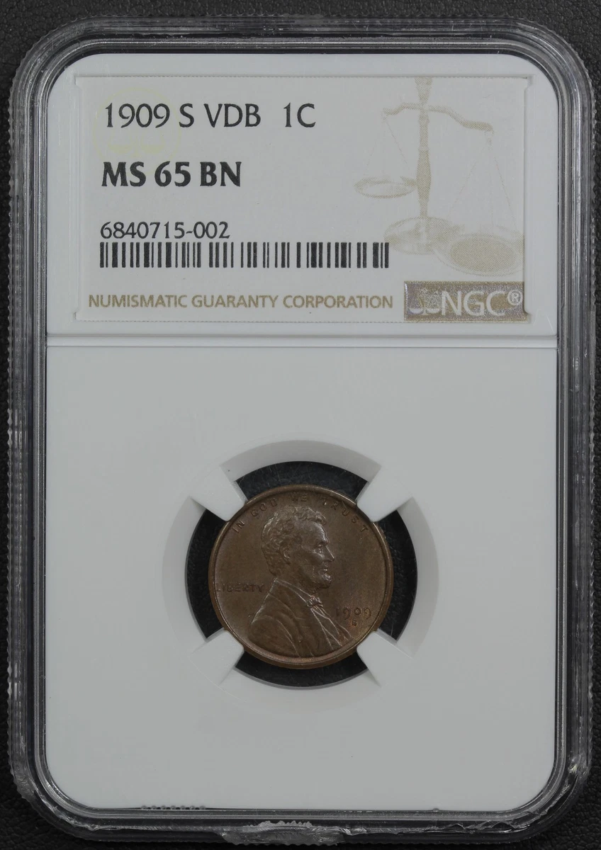 1909 Year Grade MS 65 Lincoln Wheat US Small Cents (1909-1958) for