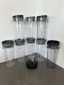 8-piece Ninja Blender Cups Replacement Single Serve 16oz Cups PLUS 6 Fin blade - Picture 1 of 7